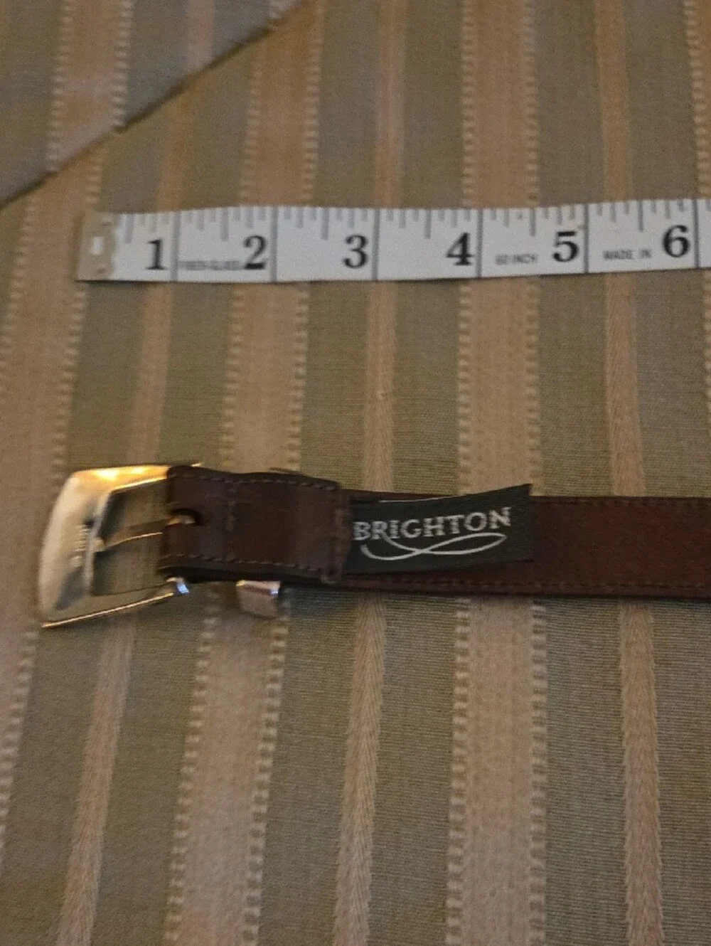 Brighton Brown Leather Belt with Silver Accents